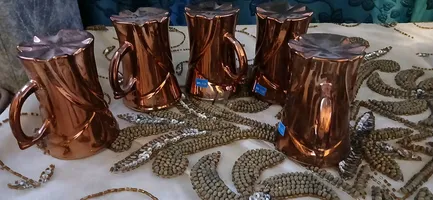 ٦ اكواب ملون نحاسي نيش عروسة لم يستخدم