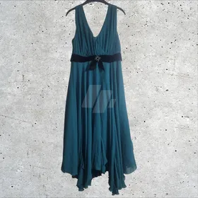 Elegant chiffon V-neck wedding guest dress 