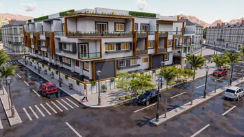 Apartment with a Pool View in Panorama Magawish
