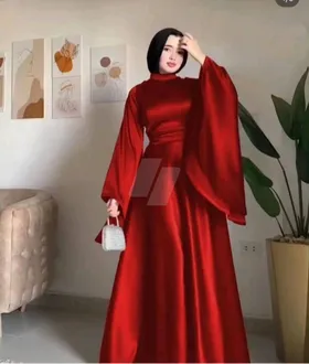 فستان ستان سواريه كم واسع  بسعر لقطة