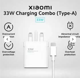 شاحن حائط شاومي مع كابل تايب سي بقوة 33 وات شحن سريع MDY-11-EY