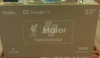 شاشه هاير سمارت 55 بوصة 4K UHD موديل H55K75FUX هو شاشة LED ذكية ت