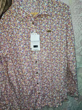 U.S. Polo Assn. Women's Long Sleeve Floral Button-Down Shirt - Pink